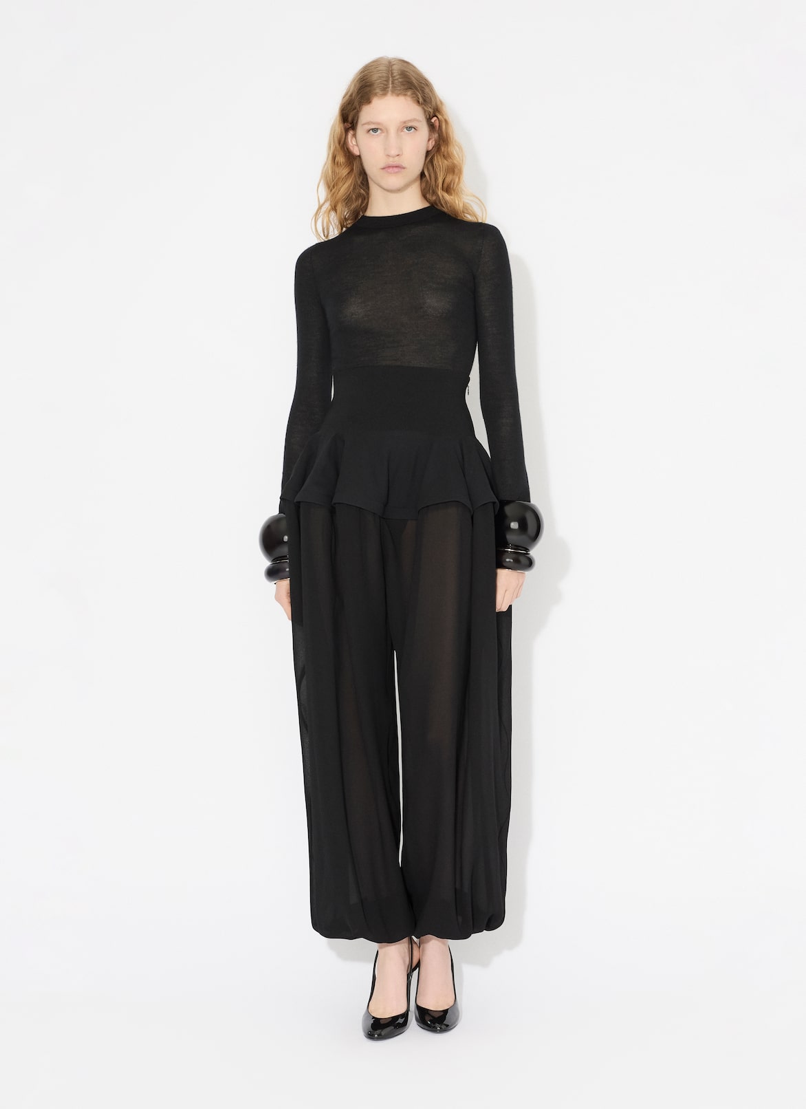CASHMERE BODYSUIT ALAÏA BLACK CASHMERE BODYSUIT